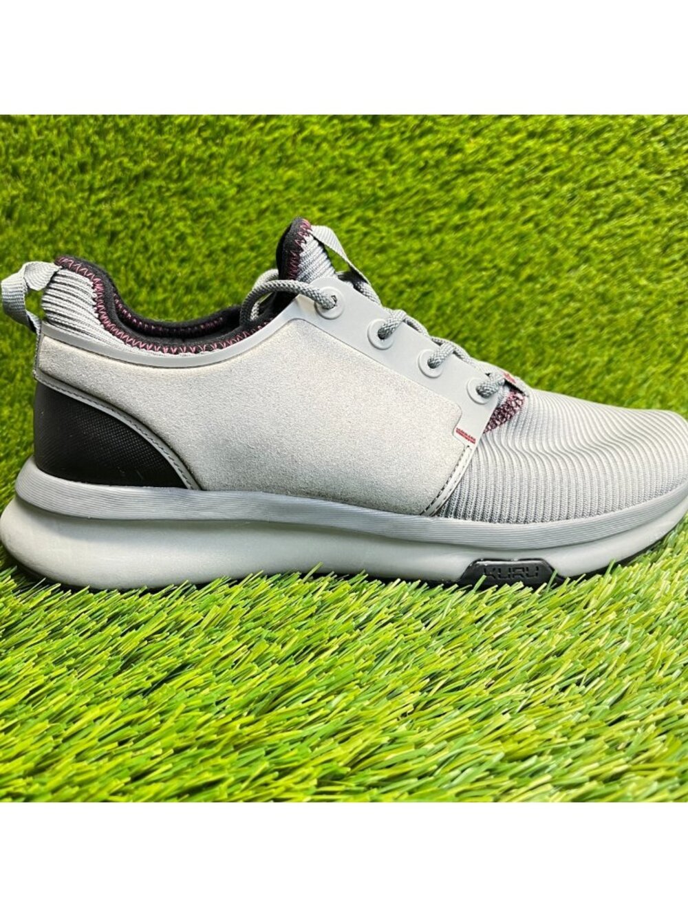 Kuru Atom Mens Size 7.5 Gray Black Red Athletic Running Walking Shoes Sneakers
